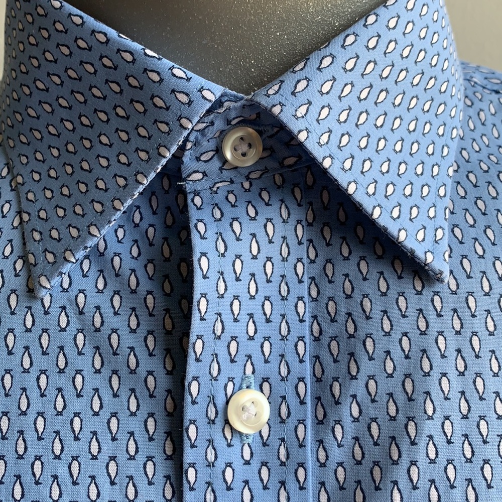 Stafford Blue Button Down Shirt Size 17